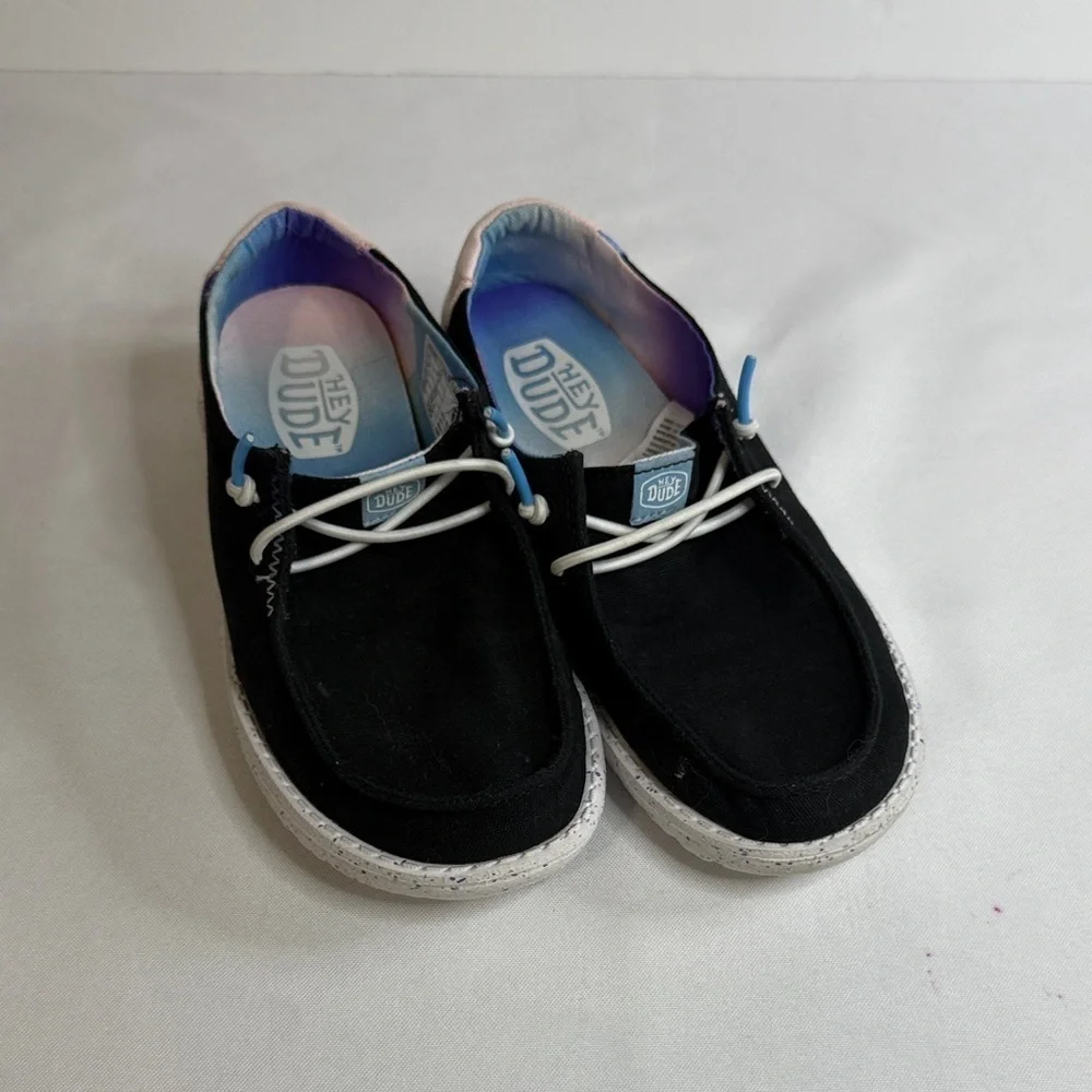 Hey Dude Kids Black and White Moccasins